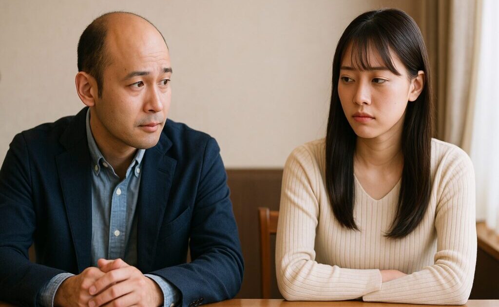 ハゲた男性を見て嫌そうな顔をした女性