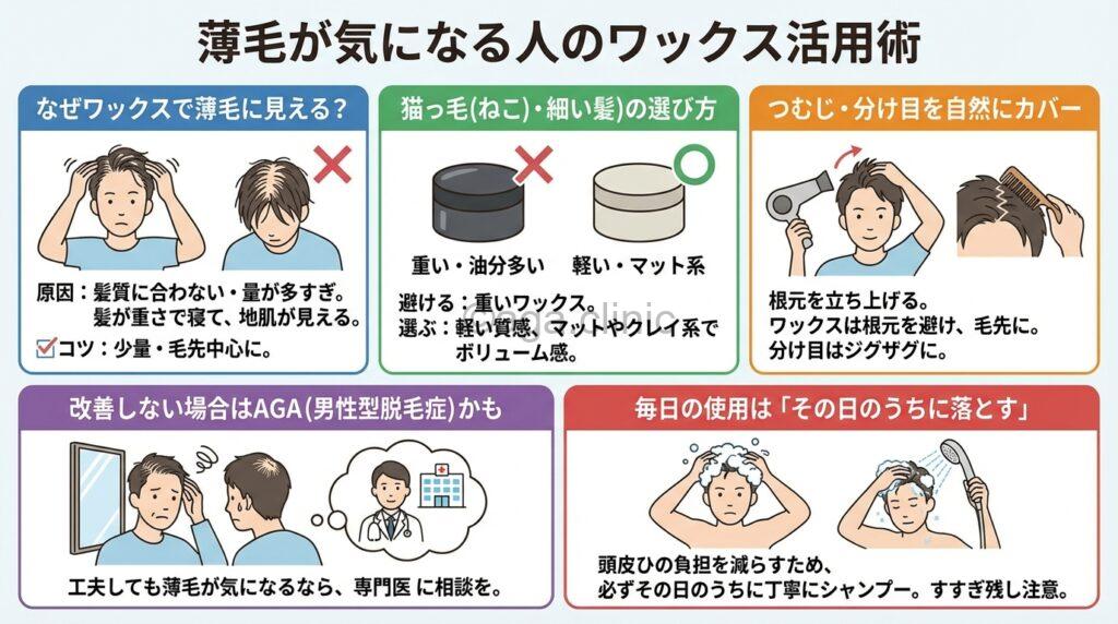 ヘアワックスを洗面台の鏡の前で使用してセットしている男性