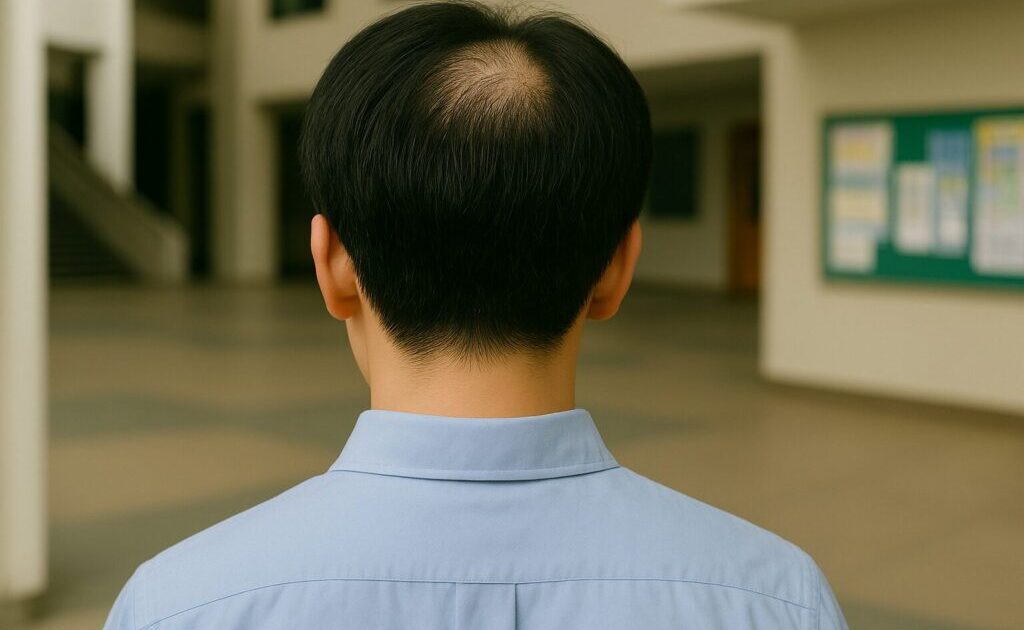 大学生でつむじがハゲている