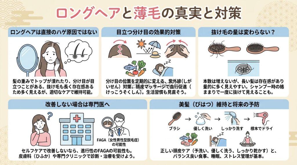 ロングヘアの割れ目が少し薄い女性