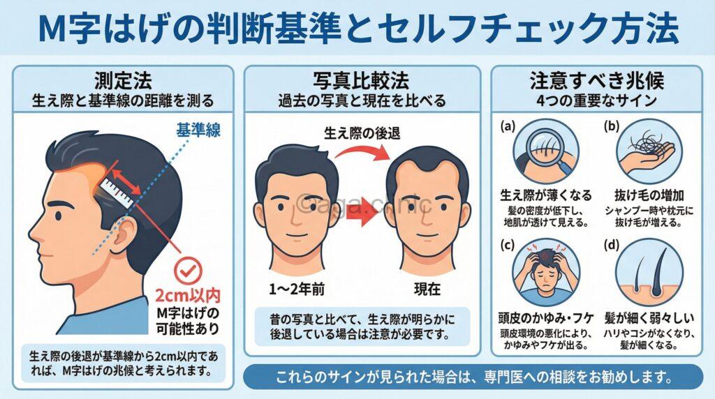 M字はげの判断基準とセルフチェック方法