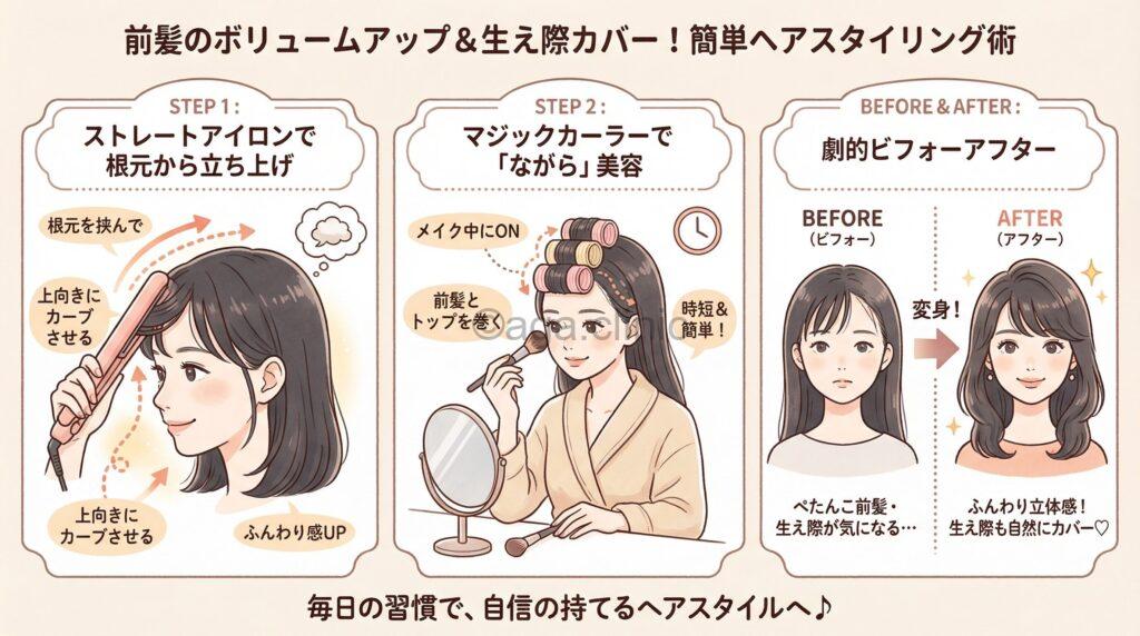 前髪ボリュームアップテクニック