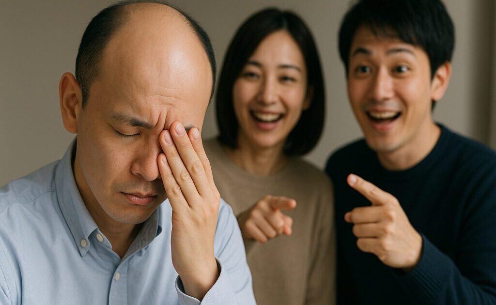 はげで馬鹿にされている様子