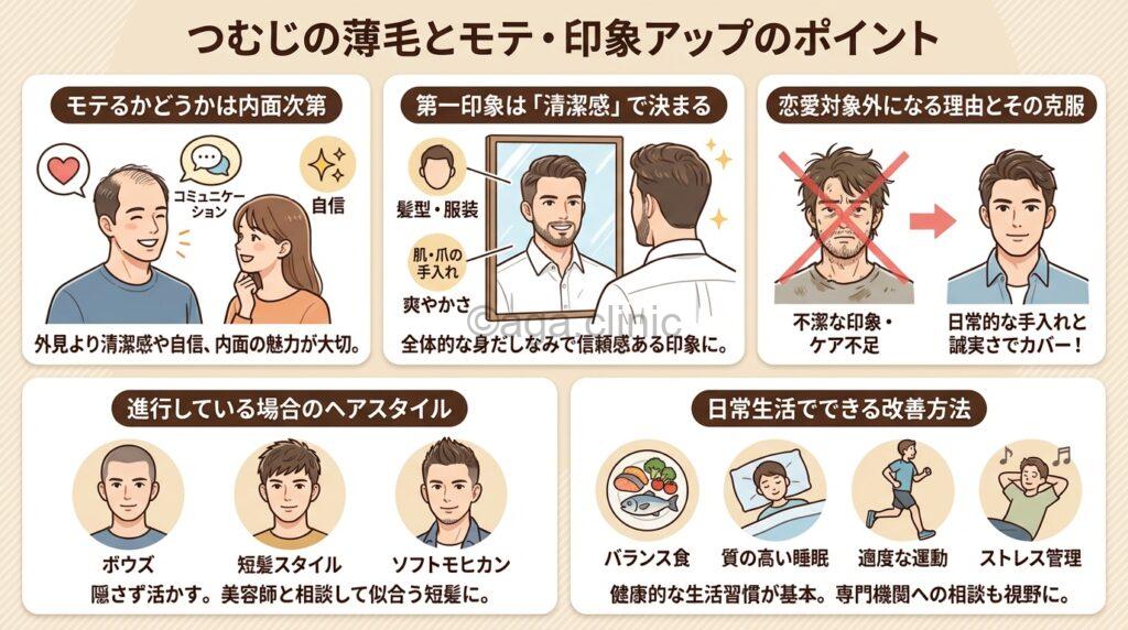 つむじはげの男性