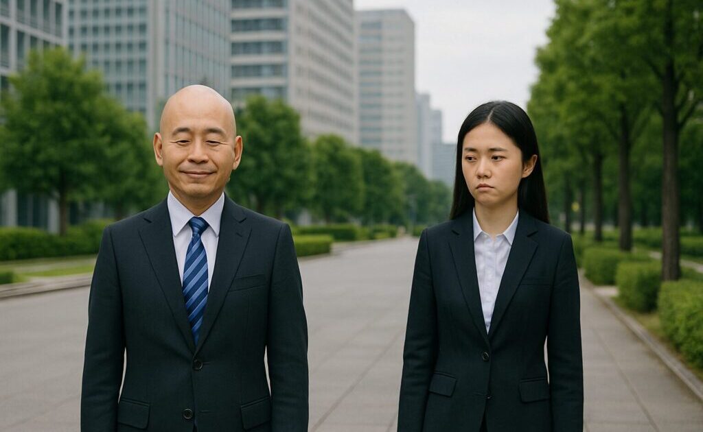 ハゲの男性を見てテンションが低い女性