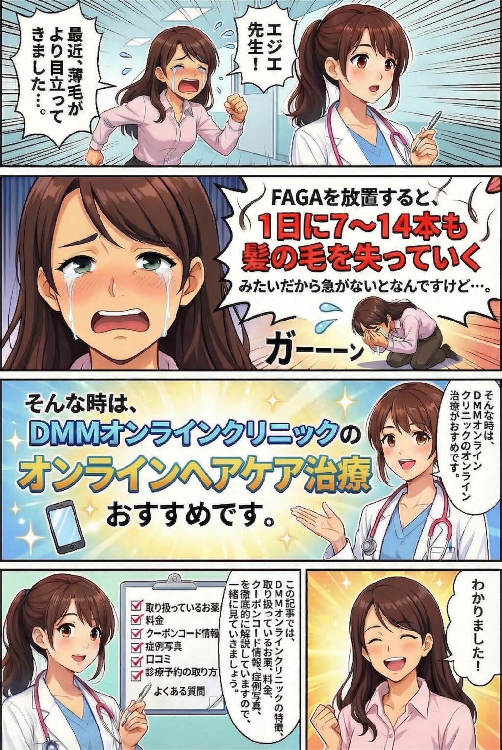 DMMオンラインクリニックの女性ヘアケア解説記事のイントロダクション