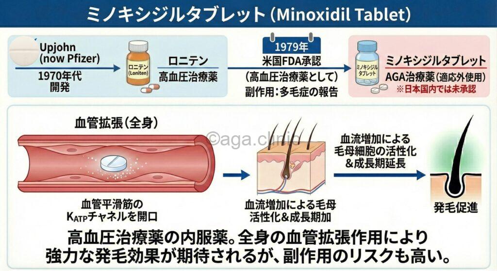 ミノキシジルタブレット解説イラスト