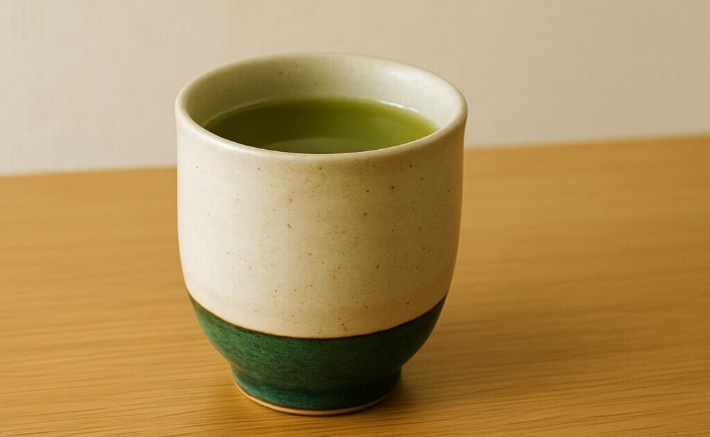 緑茶が入っている湯呑み