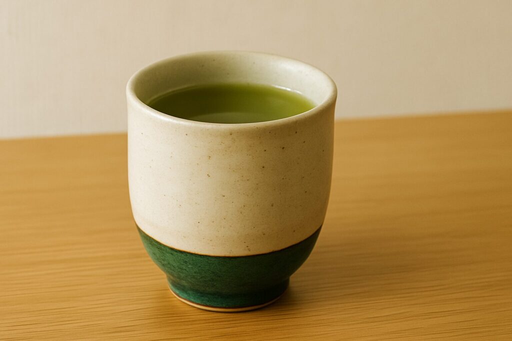 緑茶が入っている湯呑み