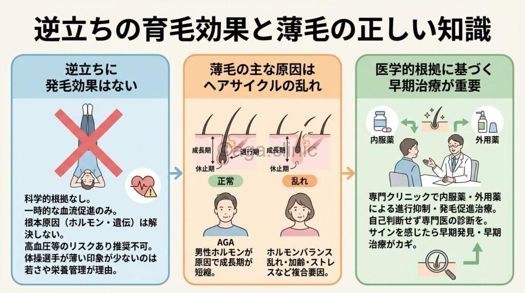 逆立ちしている薄毛男性