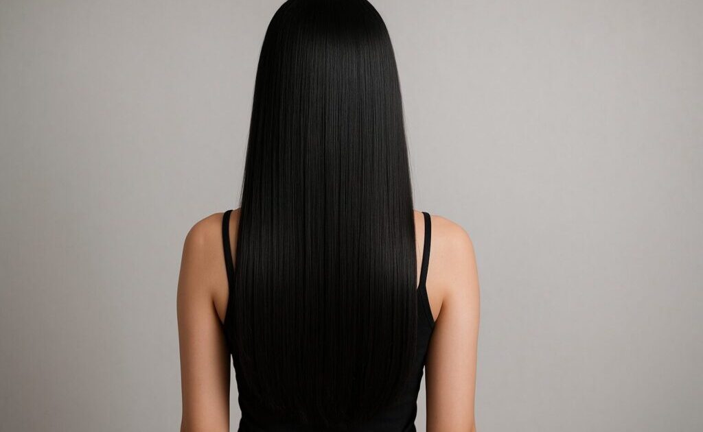 黒髪ストレートヘアの女性