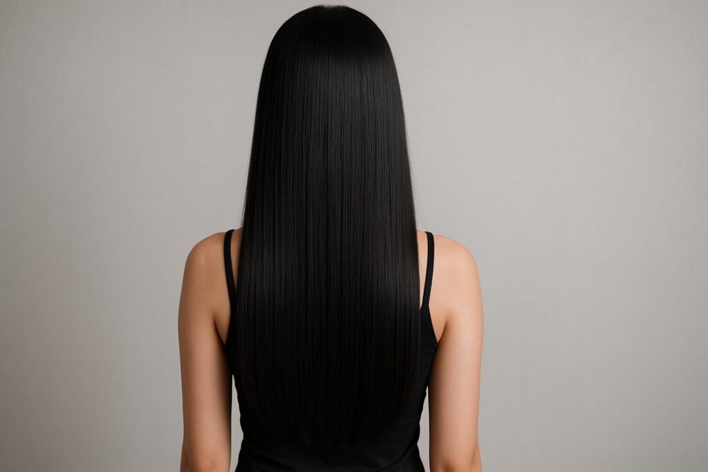 黒髪ストレートヘアの女性