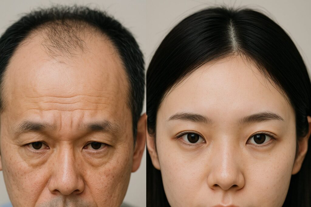広いおでこを狭くする育毛剤はある？生え際の産毛を太くする方法