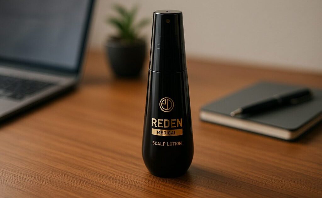 机の上のREDEN（リデン）育毛剤