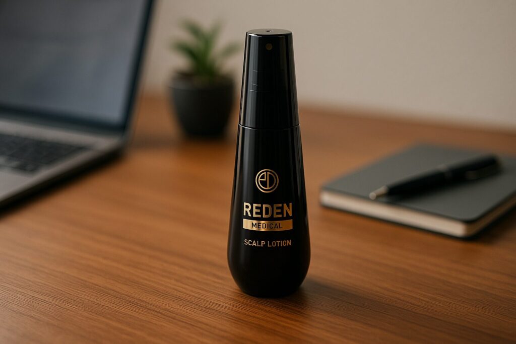 机の上のREDEN（リデン）育毛剤