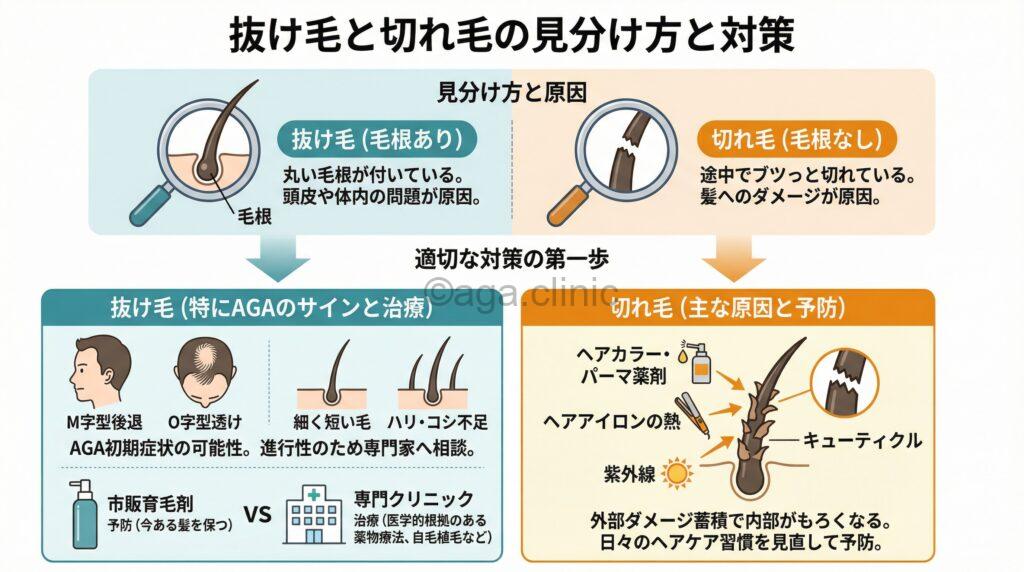 抜け毛と切れ毛