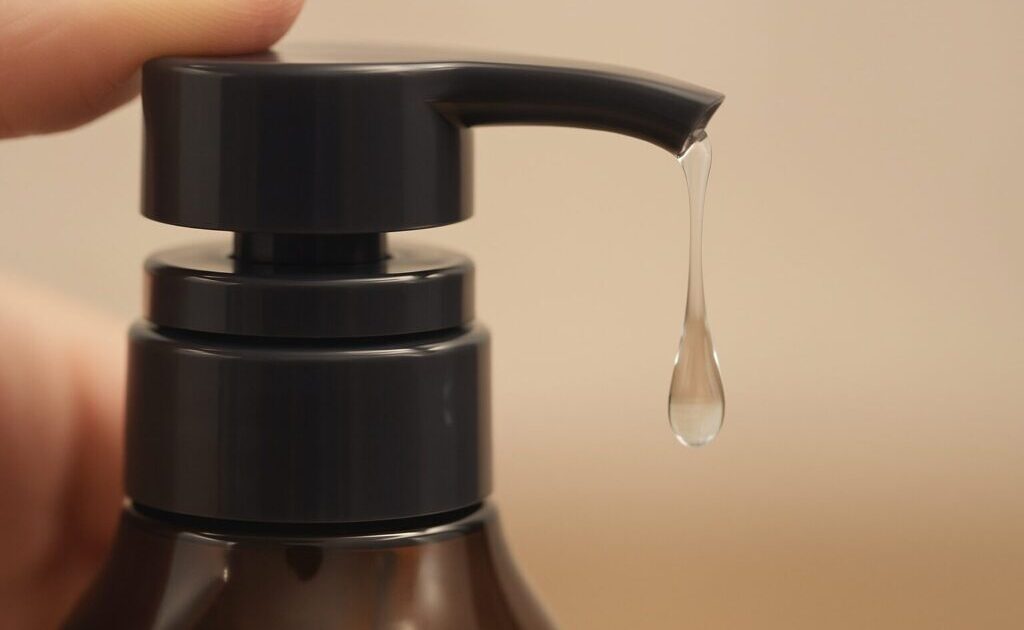 無印良品の薬用スカルプシャンプーを使用している様子