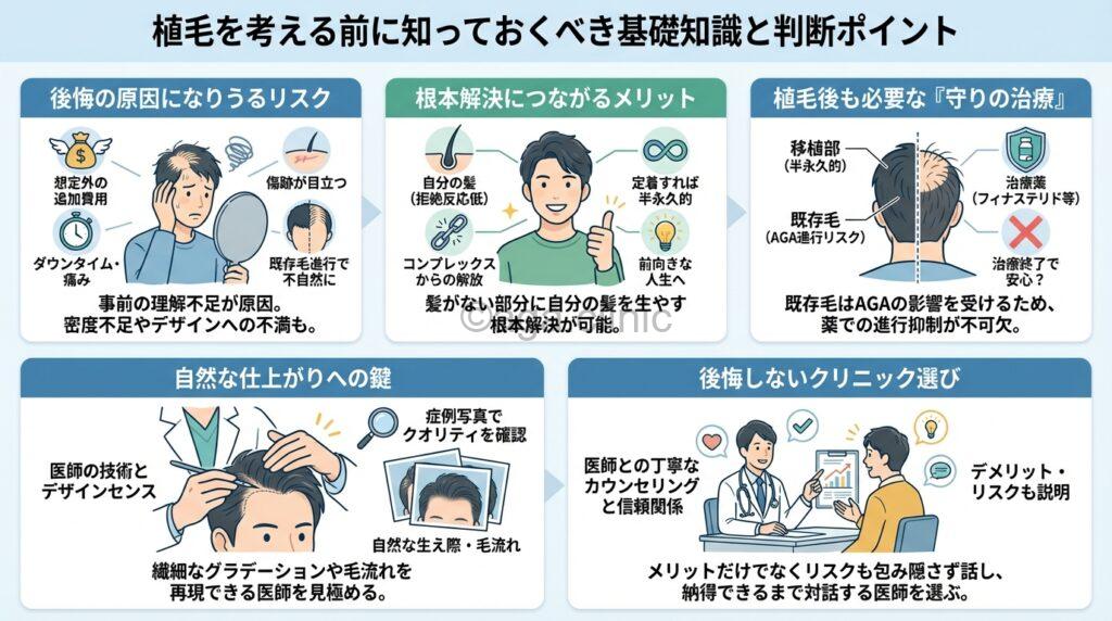 病院で医師に診察してもらっている薄毛の男性