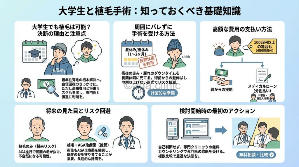 薄毛の男子大学生