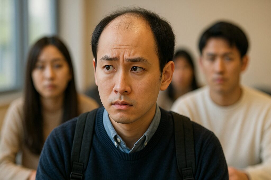 薄毛の男子大学生