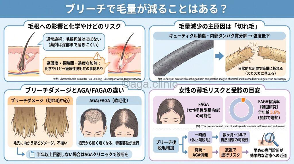 ブリーチで毛量が減ることはある?1剤や2剤で毛根は死滅するのか解説