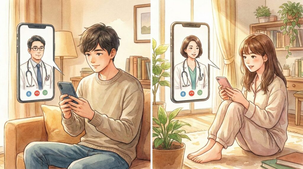 オンライン診療の様子（昼）