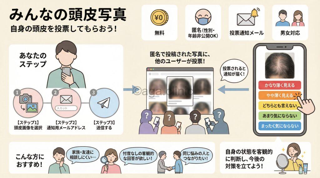 みんなの頭皮写真イラスト画像