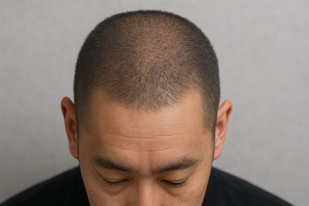 薄毛男性の4mm坊主