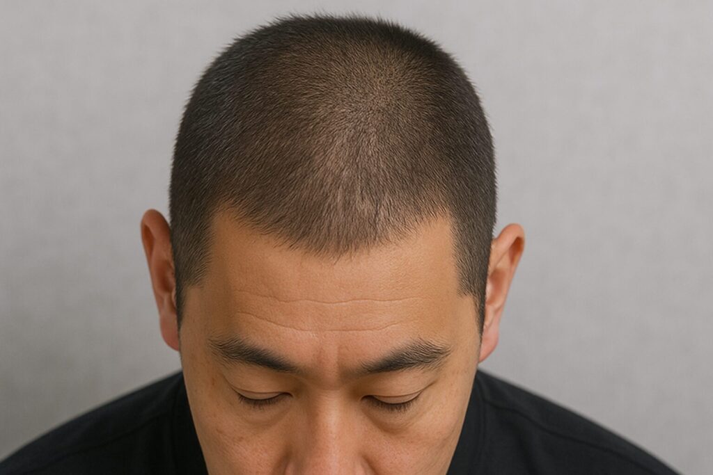 薄毛男性の6mm坊主