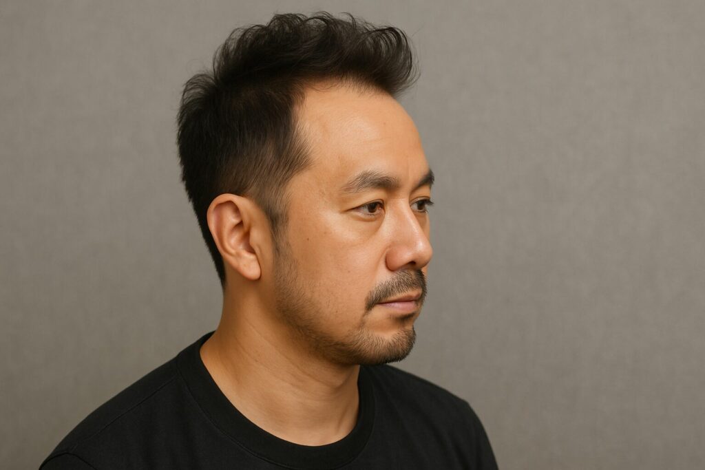 O字（つむじ）タイプの薄毛男性に合うソフトモヒカン