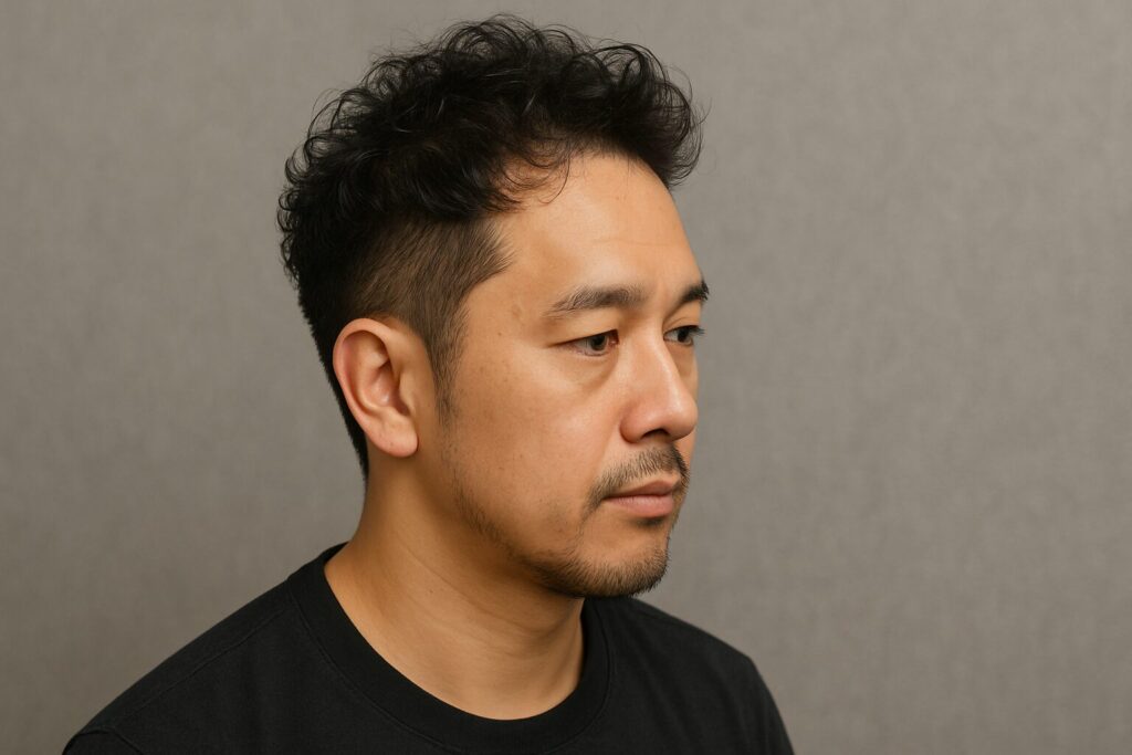 U字（全体的）タイプの薄毛男性に合うソフトモヒカン