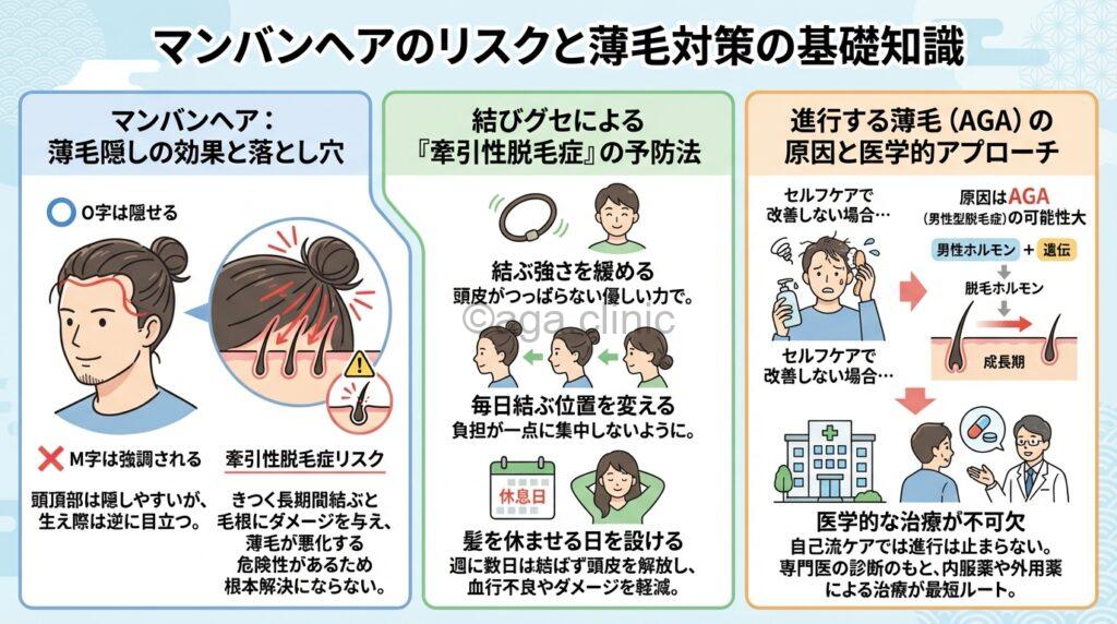 マンバンヘアの男性