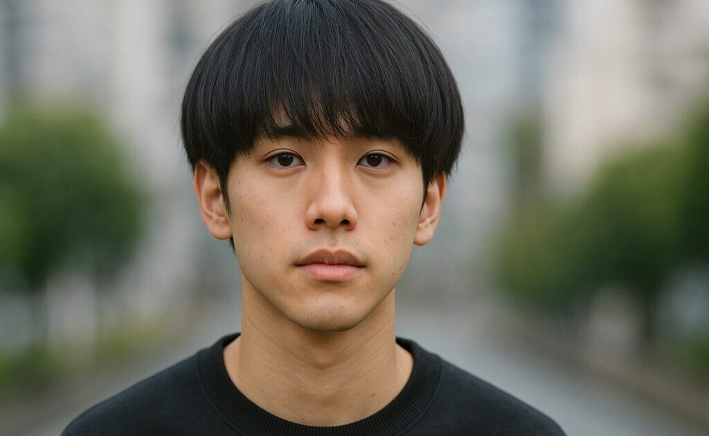 マッシュヘアの男性