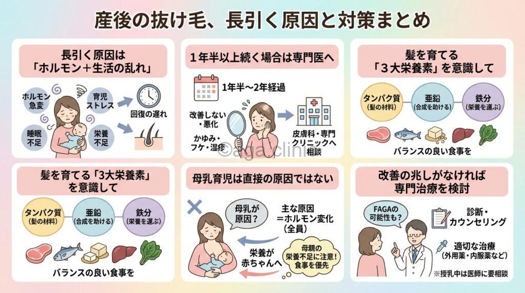 片手で生後6ヶ月ほどの赤ちゃんを抱えた女性が抜けた毛を見てびっくりしている様子