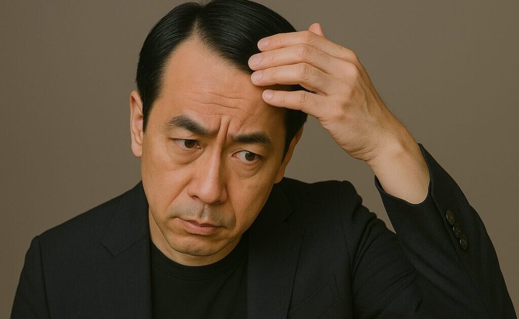 七三分けの分け目の薄毛が気になっている男性