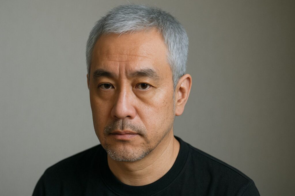 薄毛の男性が銀髪