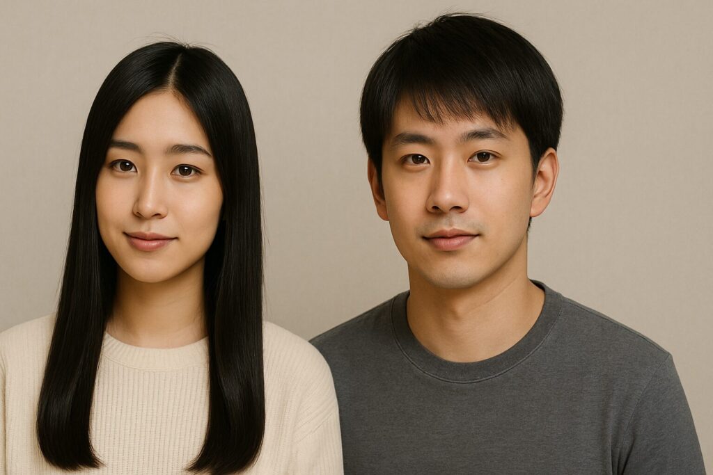 縮毛矯正した男女