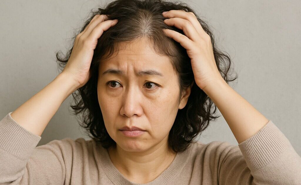くせ毛と薄毛にWで悩む女性