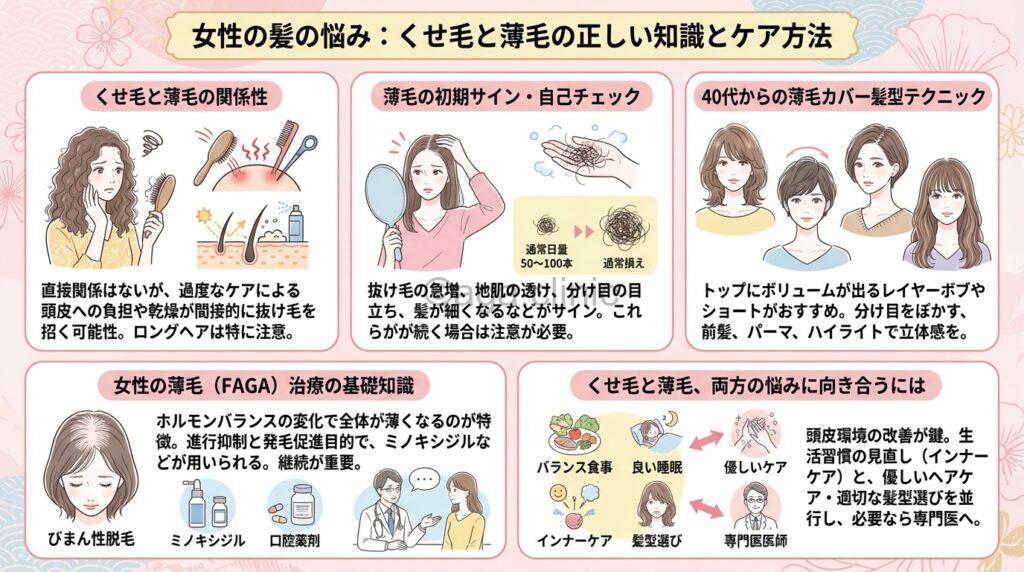 くせ毛と薄毛にWで悩む女性