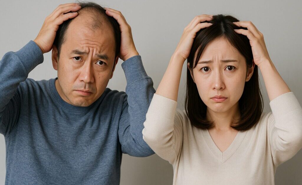 薄毛を気にしている男女