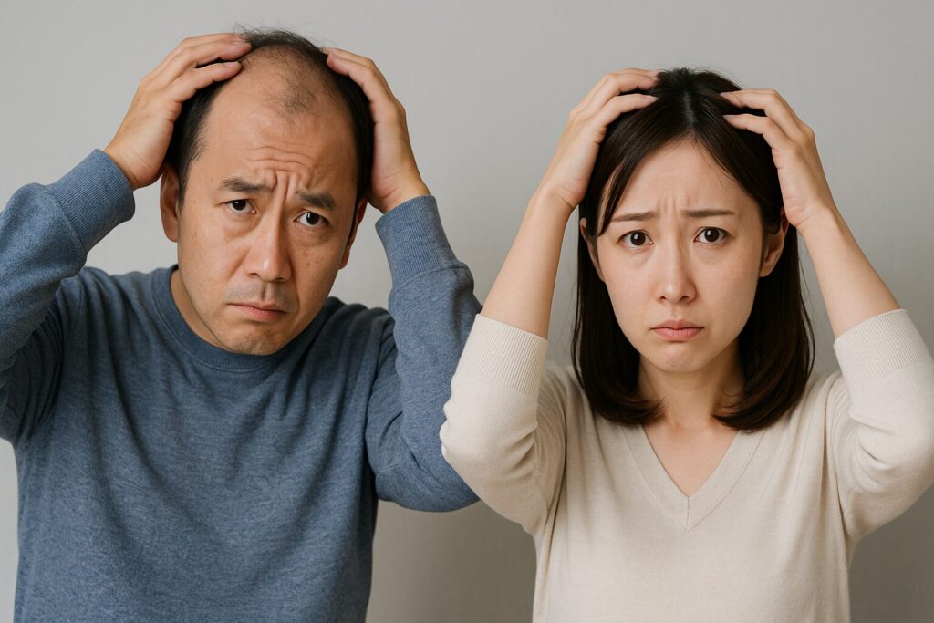 薄毛を気にしている男女